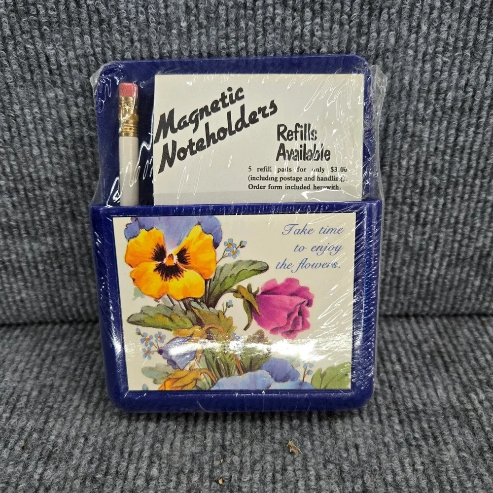 Magnetic Noteholders 80s Magna Pocket Floral Note Pad Set with Pencil